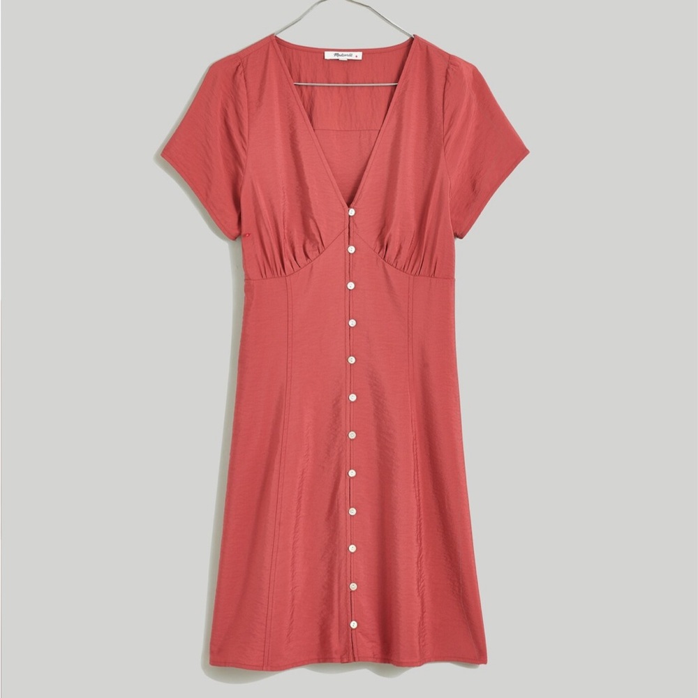 Madewell - Rose Shirred Button-Front Mini Dress